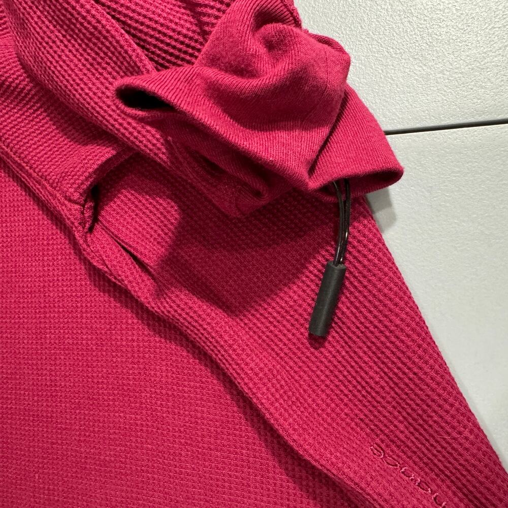 Calvin Klein Womens Thermal Knit Top Size XXL Red Long Sleeve Cropped Turtleneck - Picture 9 of 9